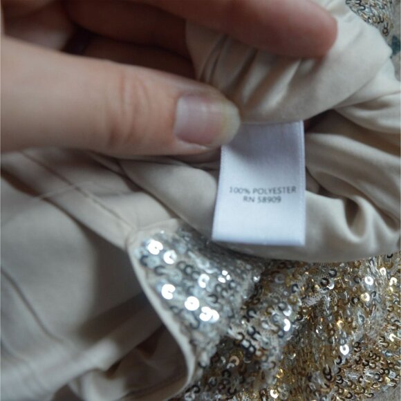 Chelsea & Violet Gold Silver Ombre Sequin Cocktail Shift Dress Women Size Medium - Picture 7 of 8